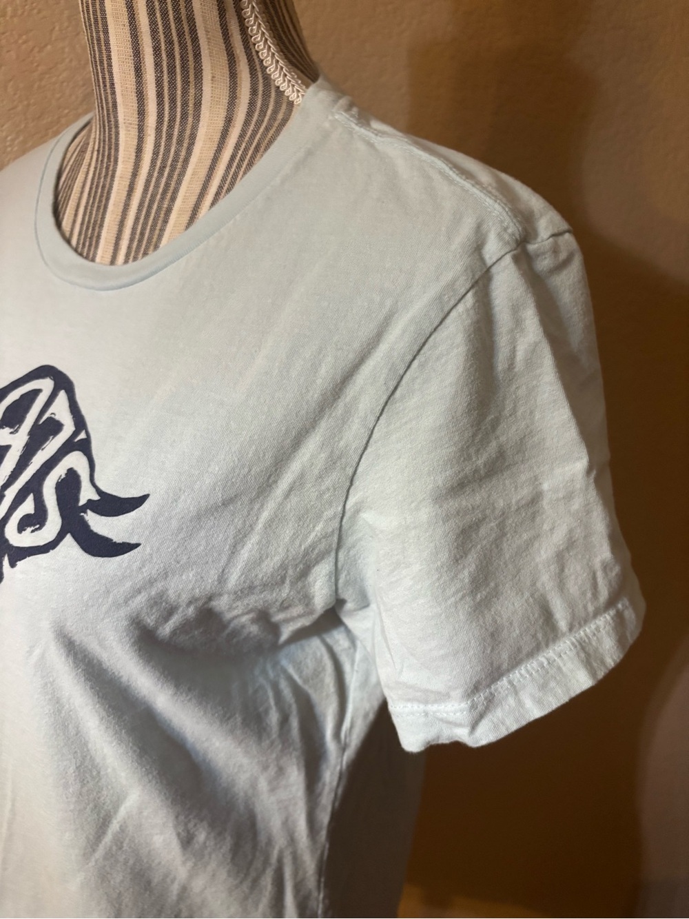 Old 97s Tee XL Next Level Apparel Light Blue with Navy Bison Word Art Graphic - Picture 8 of 13